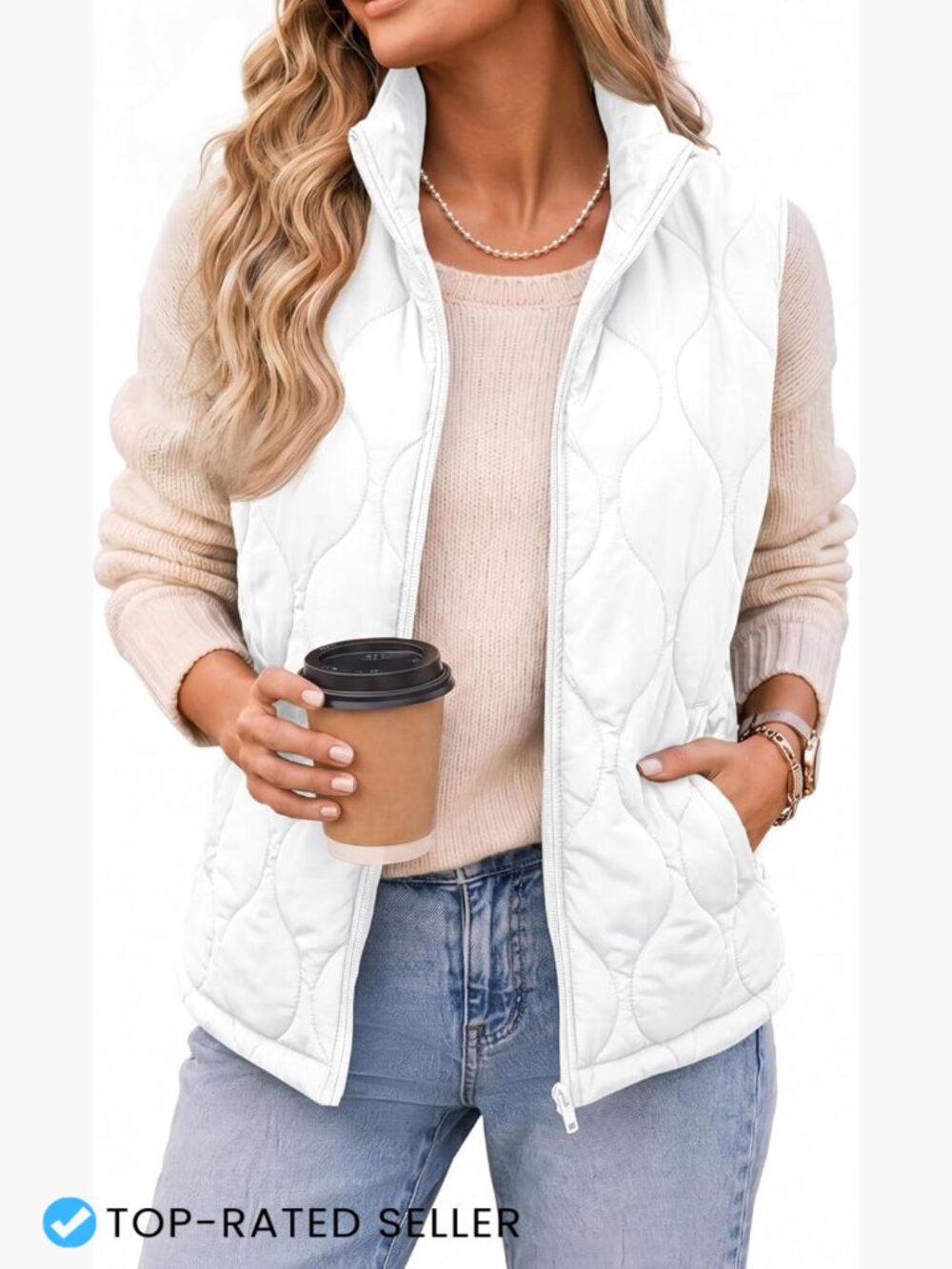 Lightweight Quilted Puffer Vest Sleeveless Zip Up Jacket Warm Layer Casual
